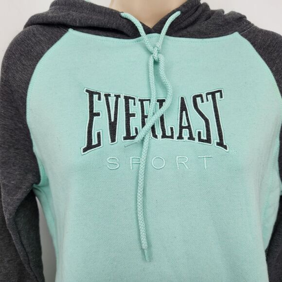Pullover Hoodie Everlast Size Small Green Gray Hooded Embroidery Logo Sweatshirt - Picture 1 of 12